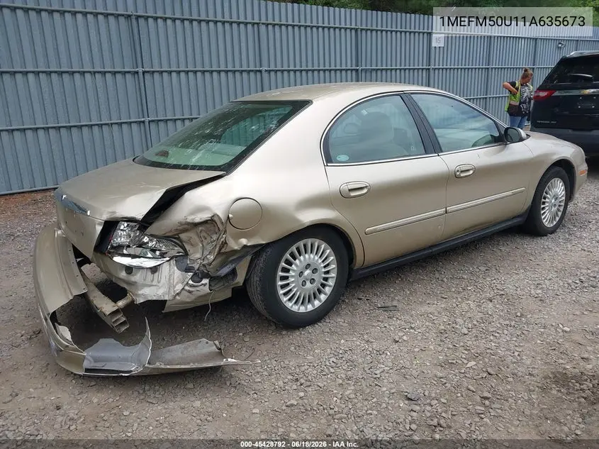 2001 Mercury Sable Gs VIN: 1MEFM50U11A635673 Lot: 45428792
