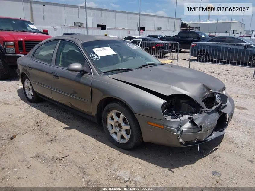 2002 Mercury Sable Gs VIN: 1MEFM50U32G652067 Lot: 45142907