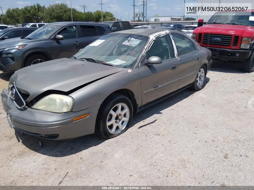 2002 Mercury Sable Gs VIN: 1MEFM50U32G652067 Lot: 45142907