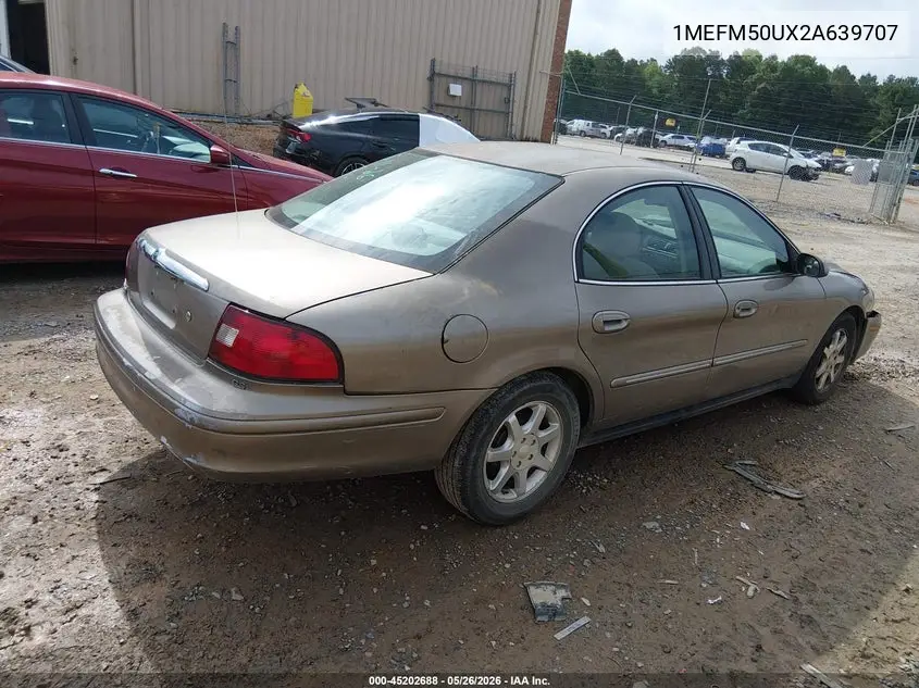 2002 Mercury Sable Gs VIN: 1MEFM50UX2A639707 Lot: 45202688