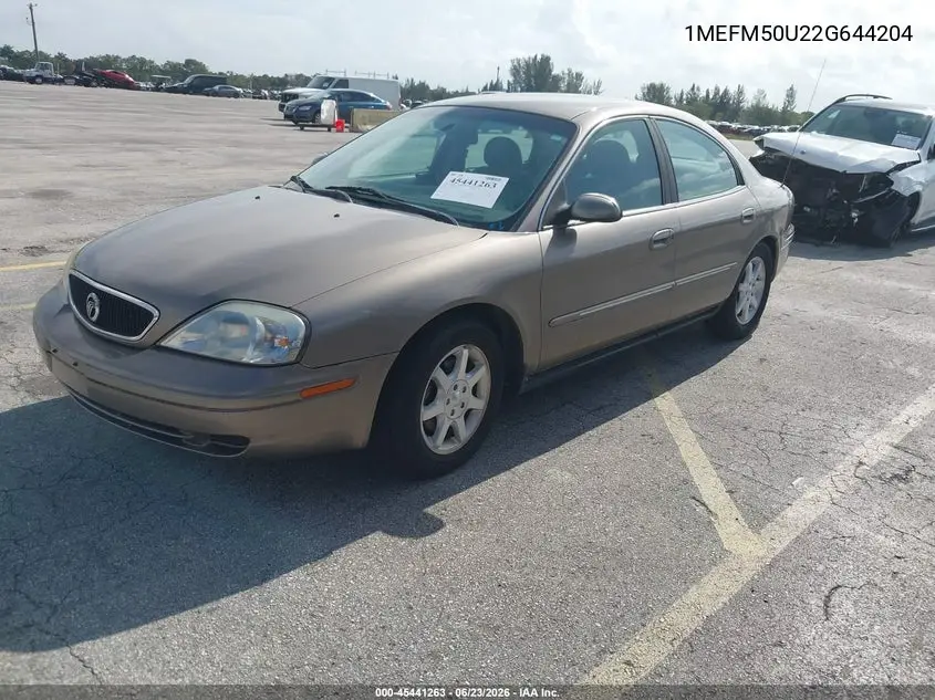 2002 Mercury Sable Gs VIN: 1MEFM50U22G644204 Lot: 45441263