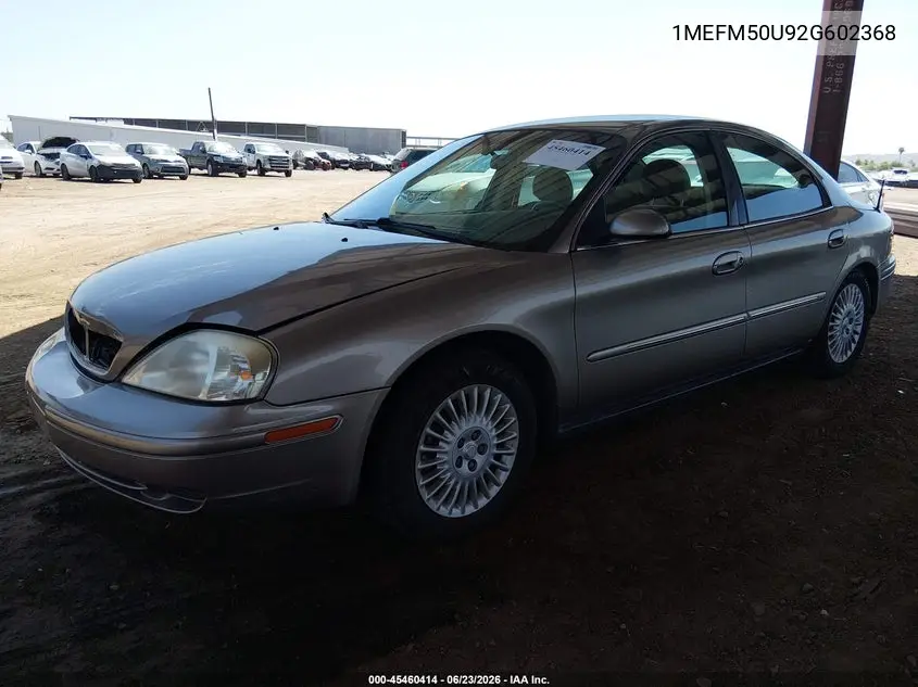 2002 Mercury Sable Gs VIN: 1MEFM50U92G602368 Lot: 45460414