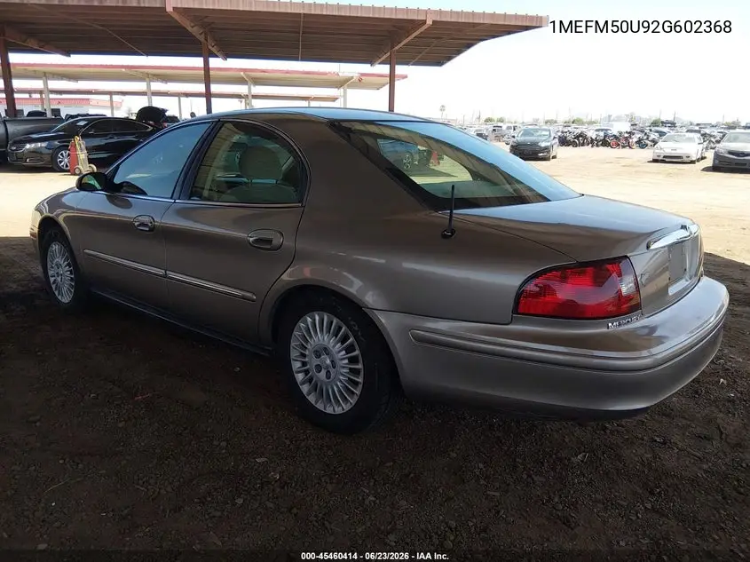 2002 Mercury Sable Gs VIN: 1MEFM50U92G602368 Lot: 45460414