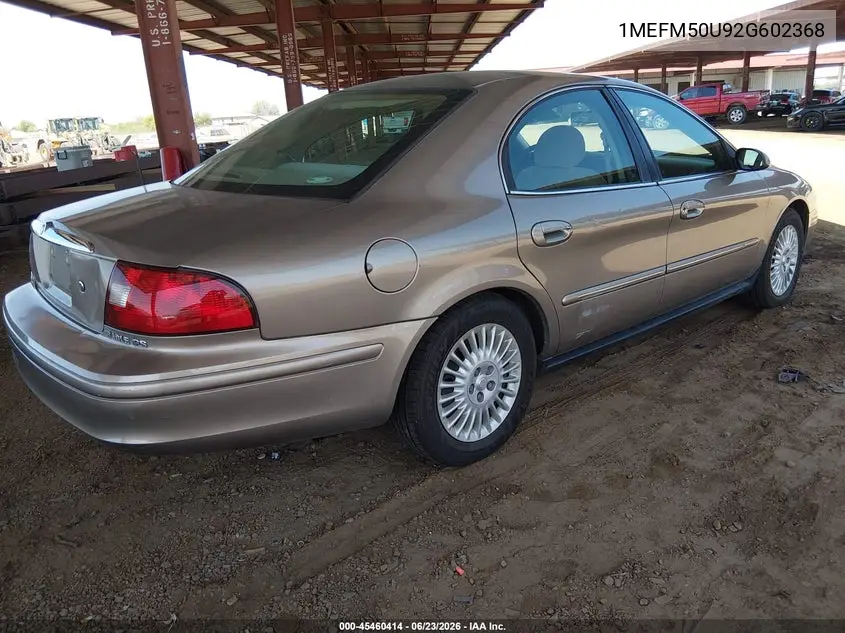 2002 Mercury Sable Gs VIN: 1MEFM50U92G602368 Lot: 45460414