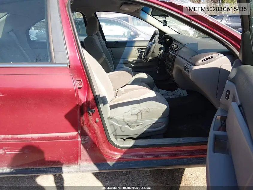 2003 Mercury Sable Gs VIN: 1MEFM50283G615435 Lot: 44766378