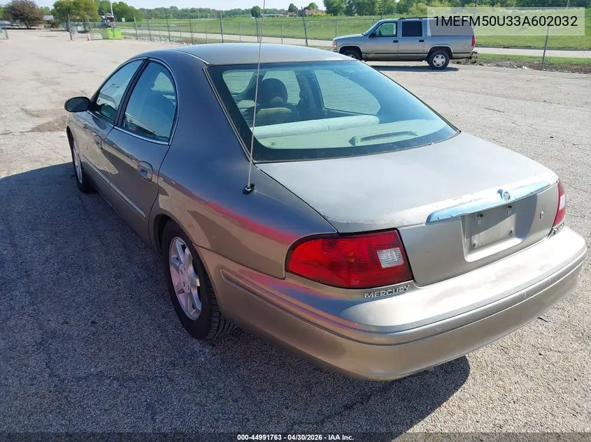 2003 Mercury Sable Gs VIN: 1MEFM50U33A602032 Lot: 44991763