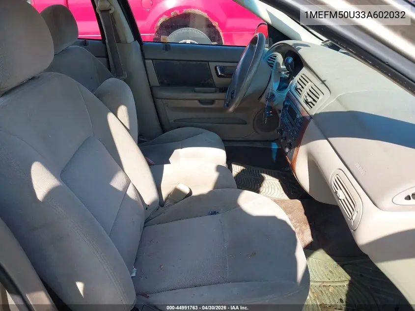 2003 Mercury Sable Gs VIN: 1MEFM50U33A602032 Lot: 44991763