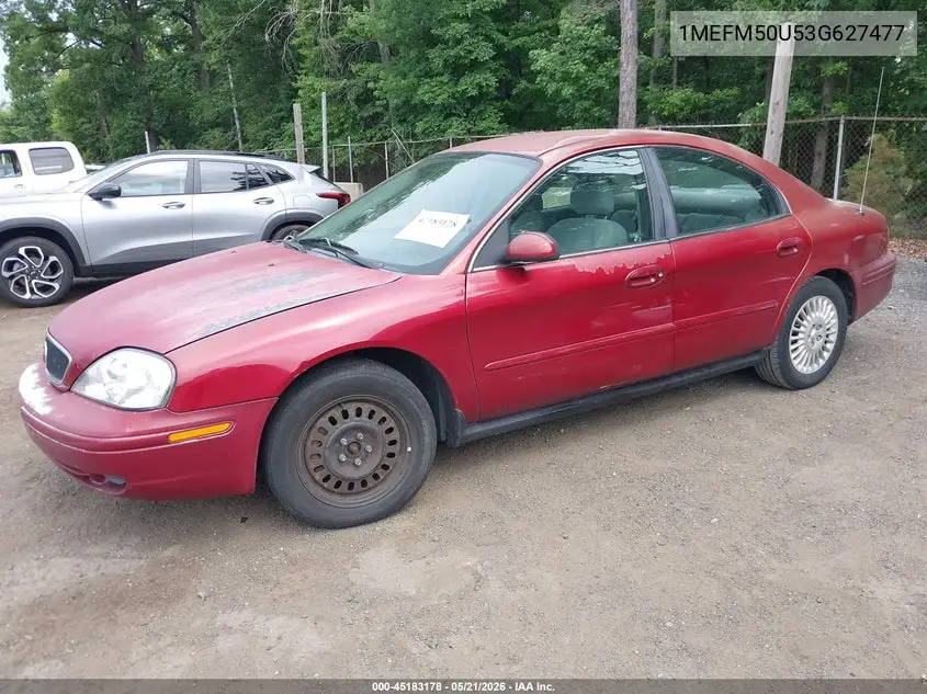 2003 Mercury Sable Gs VIN: 1MEFM50U53G627477 Lot: 45183178