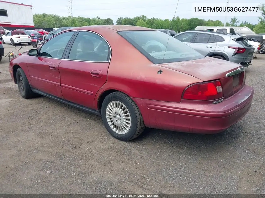 2003 Mercury Sable Gs VIN: 1MEFM50U53G627477 Lot: 45183178