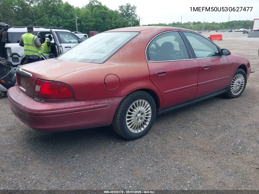2003 Mercury Sable Gs VIN: 1MEFM50U53G627477 Lot: 45183178