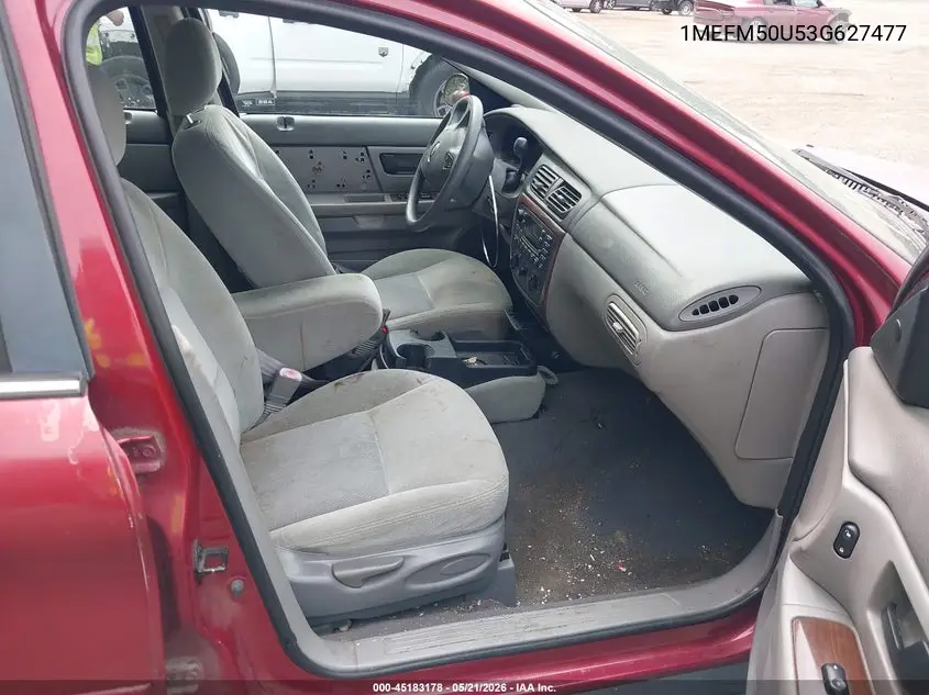 2003 Mercury Sable Gs VIN: 1MEFM50U53G627477 Lot: 45183178