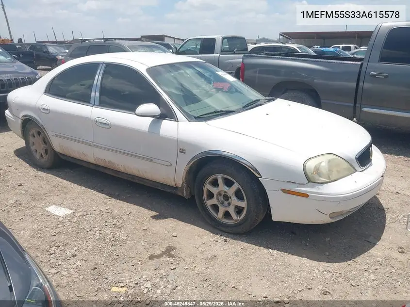 2003 Mercury Sable Ls Premium VIN: 1MEFM55S33A615578 Lot: 45249847