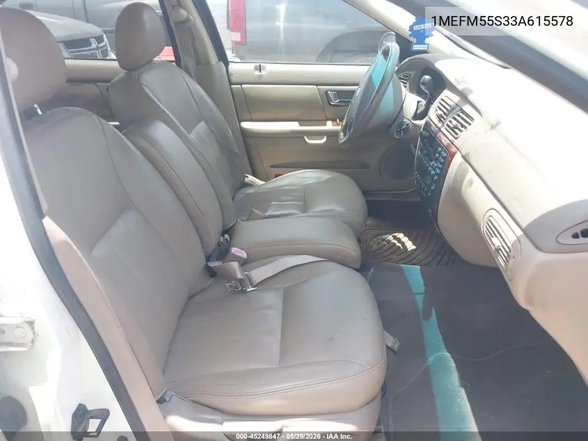 2003 Mercury Sable Ls Premium VIN: 1MEFM55S33A615578 Lot: 45249847