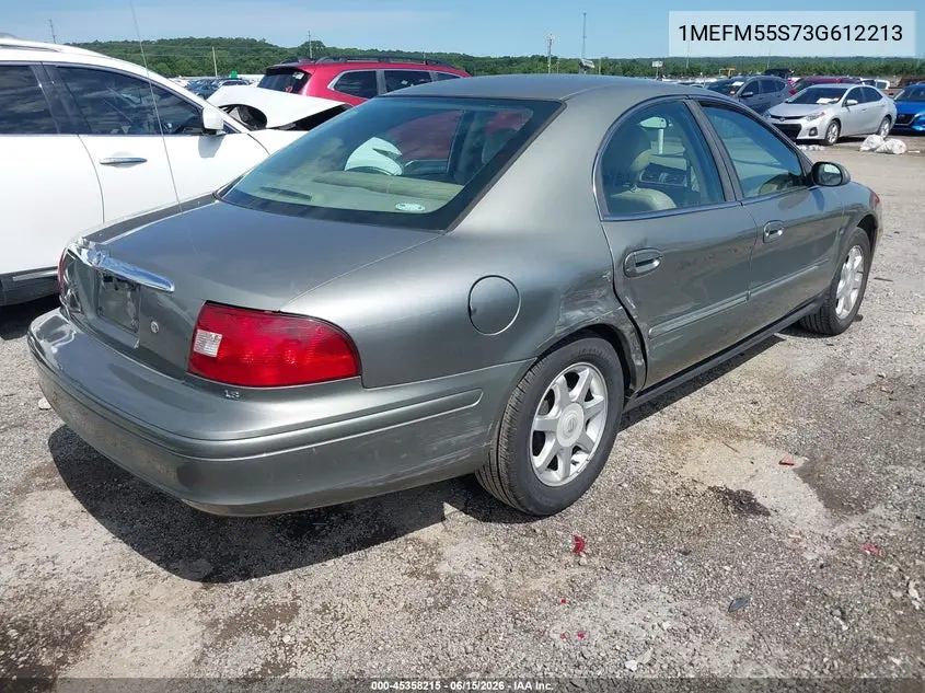 2003 Mercury Sable Ls Premium VIN: 1MEFM55S73G612213 Lot: 45358215