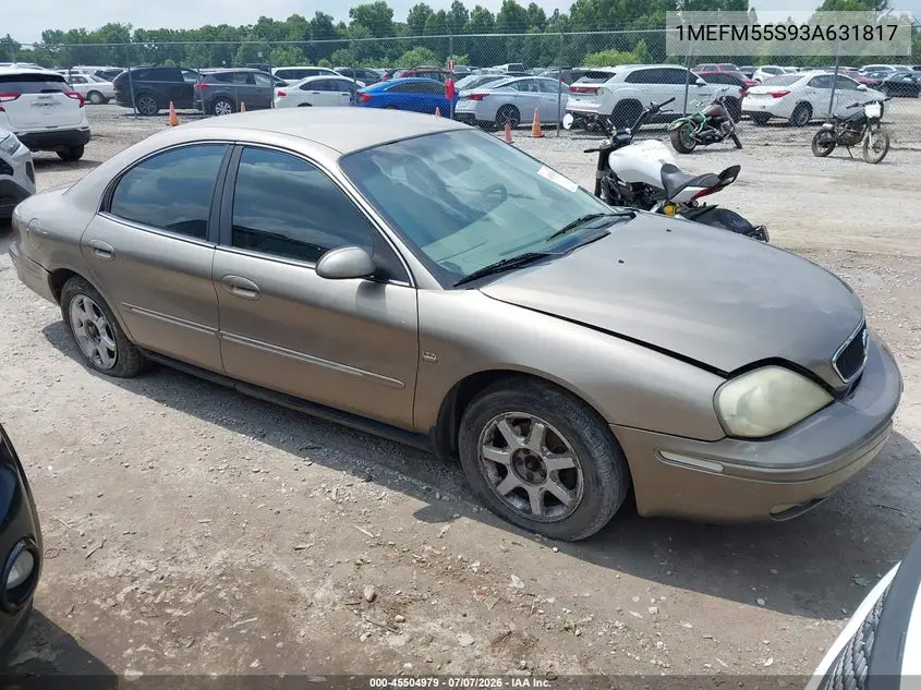 2003 Mercury Sable Ls Premium VIN: 1MEFM55S93A631817 Lot: 45504979
