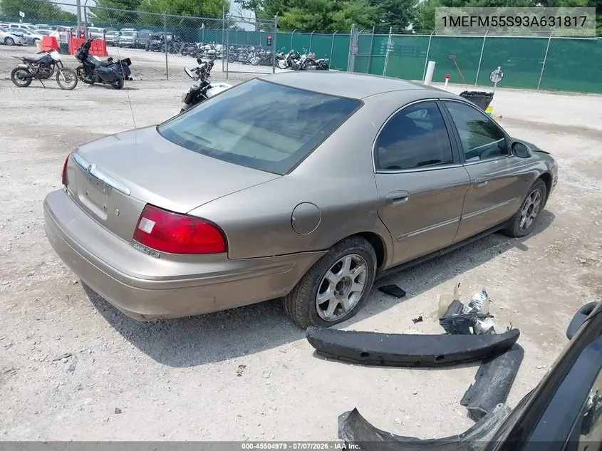 2003 Mercury Sable Ls Premium VIN: 1MEFM55S93A631817 Lot: 45504979