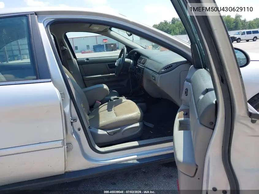 2003 Mercury Sable Gs VIN: 1MEFM50U43G629110 Lot: 45539548