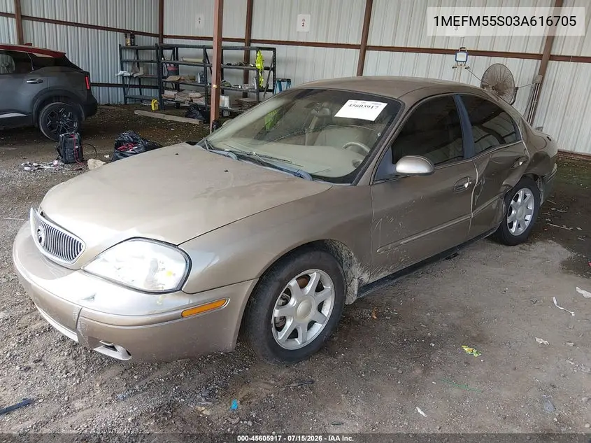 2003 Mercury Sable Ls Premium VIN: 1MEFM55S03A616705 Lot: 45605917
