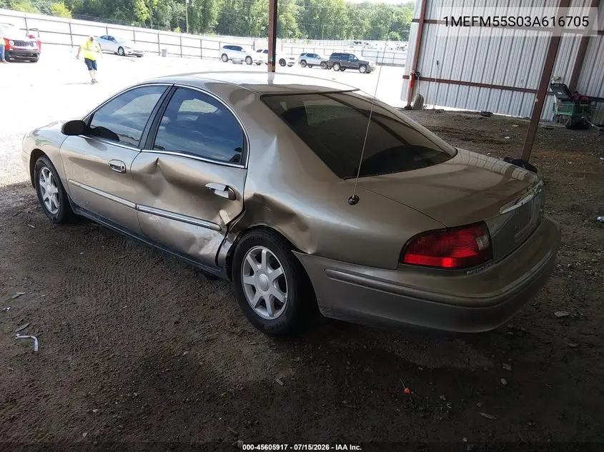 2003 Mercury Sable Ls Premium VIN: 1MEFM55S03A616705 Lot: 45605917
