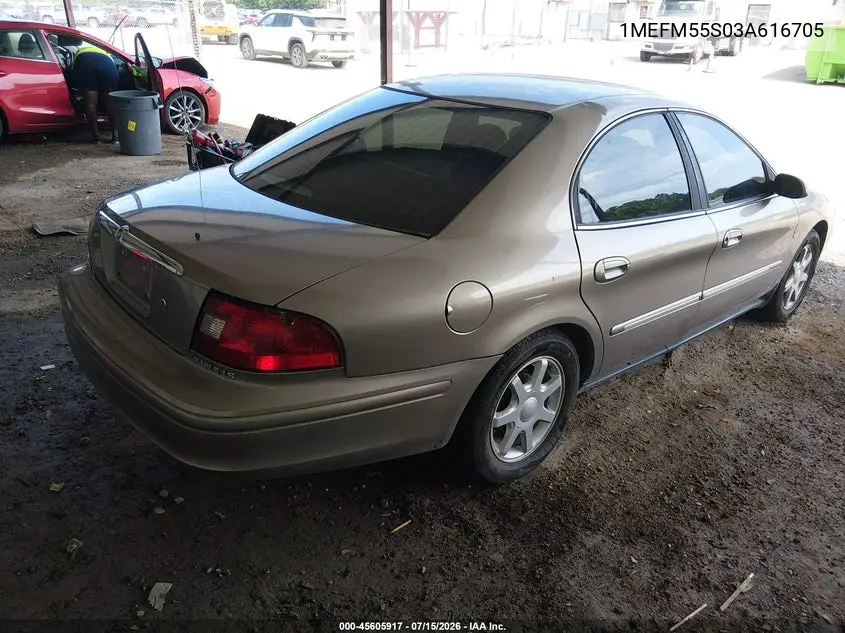 2003 Mercury Sable Ls Premium VIN: 1MEFM55S03A616705 Lot: 45605917