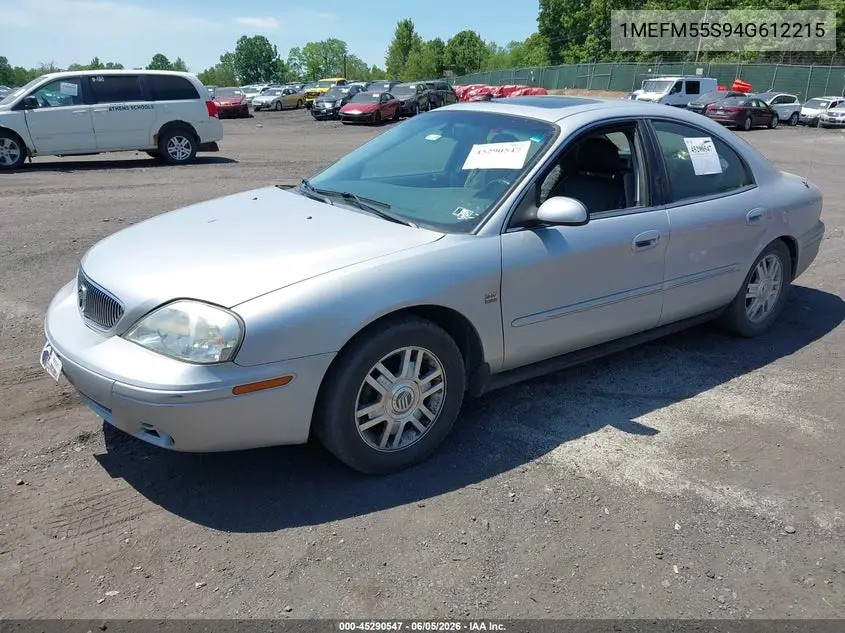 2004 Mercury Sable Ls Premium VIN: 1MEFM55S94G612215 Lot: 45290547
