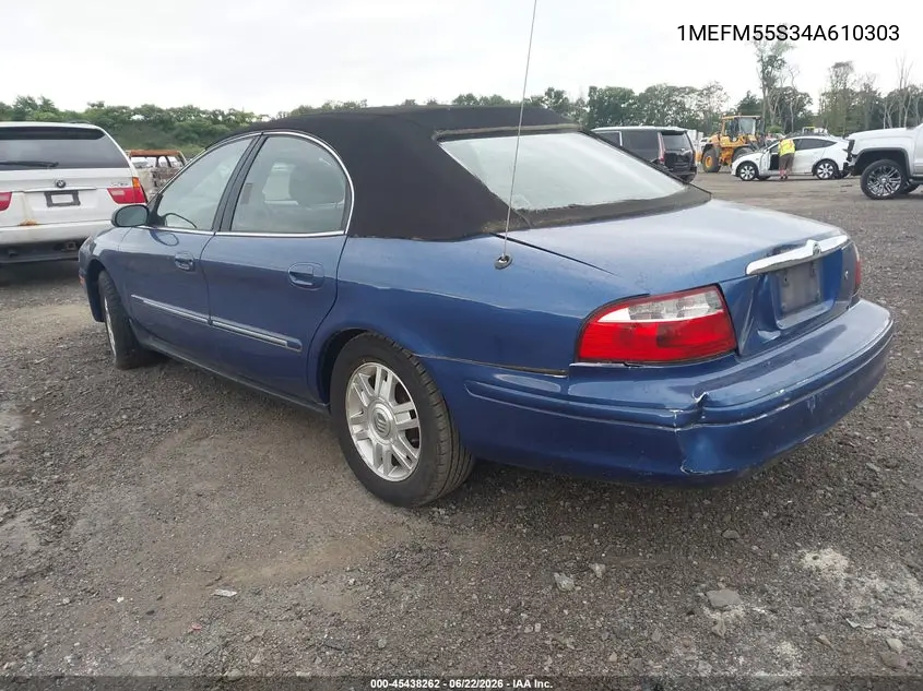 2004 Mercury Sable Ls Premium VIN: 1MEFM55S34A610303 Lot: 45438262