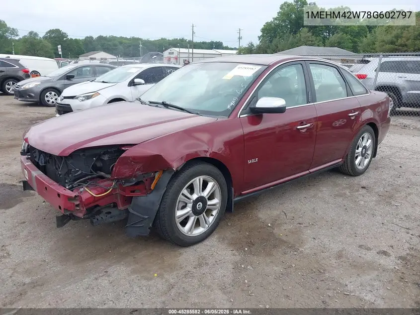 2008 Mercury Sable Premier VIN: 1MEHM42W78G602797 Lot: 45285582
