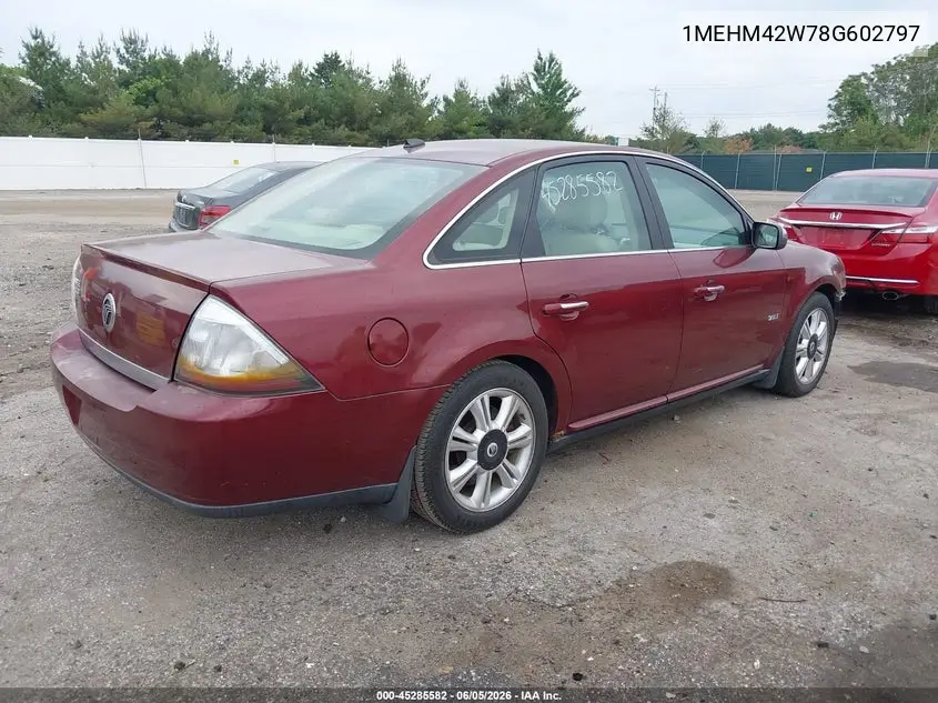 2008 Mercury Sable Premier VIN: 1MEHM42W78G602797 Lot: 45285582