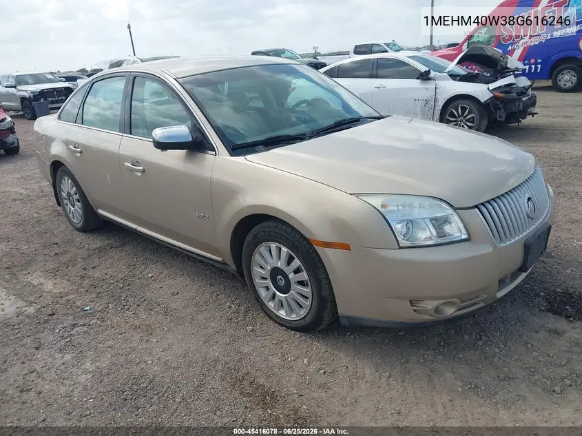 2008 Mercury Sable VIN: 1MEHM40W38G616246 Lot: 45416078