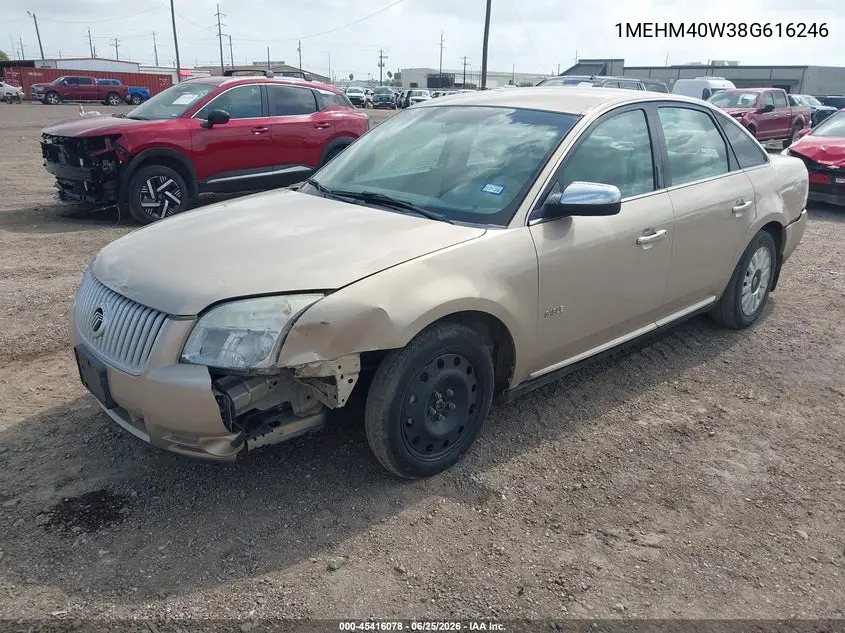 2008 Mercury Sable VIN: 1MEHM40W38G616246 Lot: 45416078