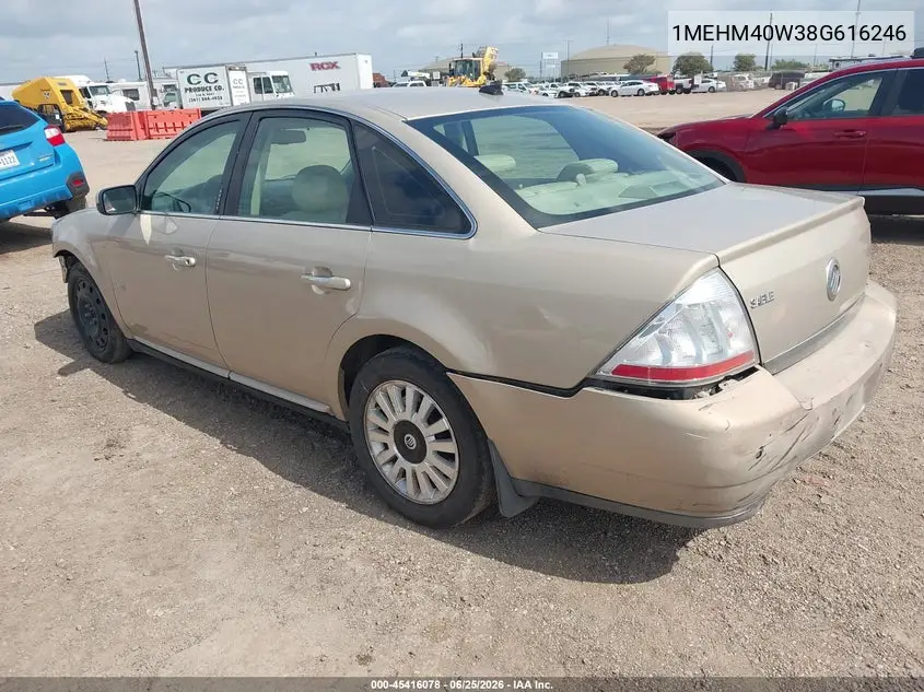 2008 Mercury Sable VIN: 1MEHM40W38G616246 Lot: 45416078