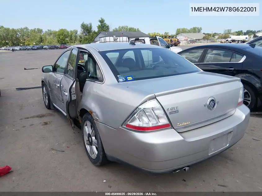 2008 Mercury Sable Premier VIN: 1MEHM42W78G622001 Lot: 45490025