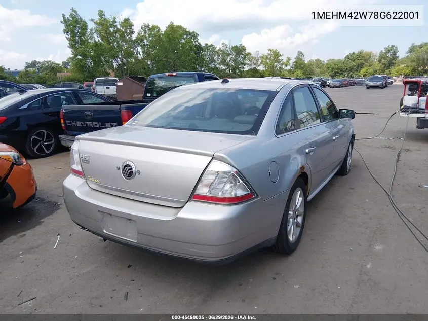 2008 Mercury Sable Premier VIN: 1MEHM42W78G622001 Lot: 45490025
