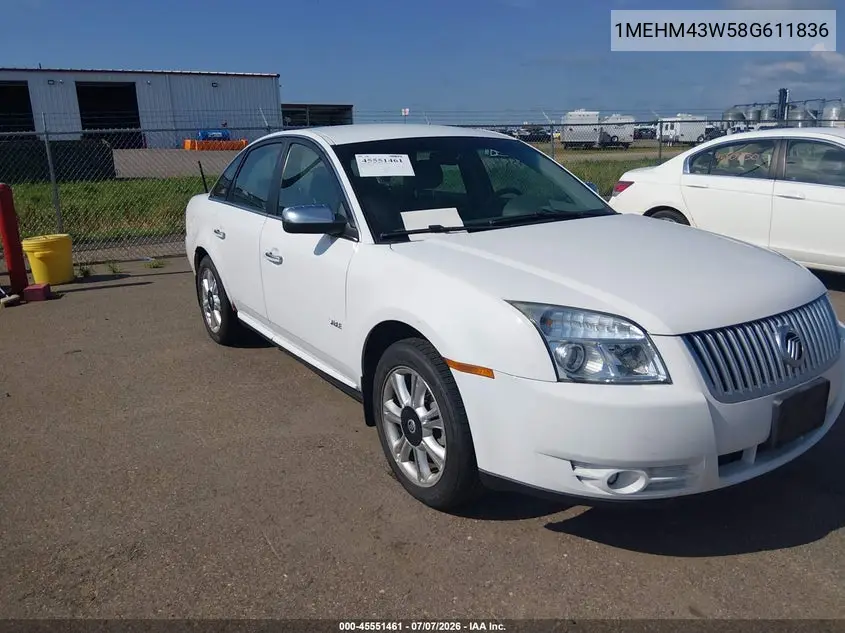 2008 Mercury Sable Premier VIN: 1MEHM43W58G611836 Lot: 45551461