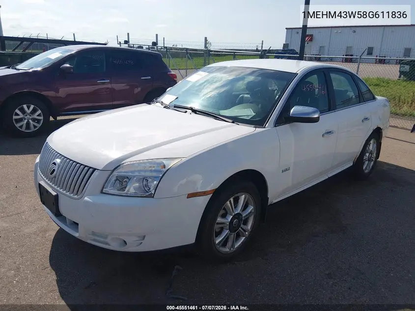 2008 Mercury Sable Premier VIN: 1MEHM43W58G611836 Lot: 45551461