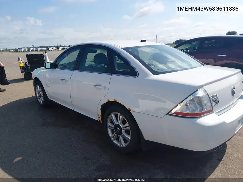 2008 Mercury Sable Premier VIN: 1MEHM43W58G611836 Lot: 45551461