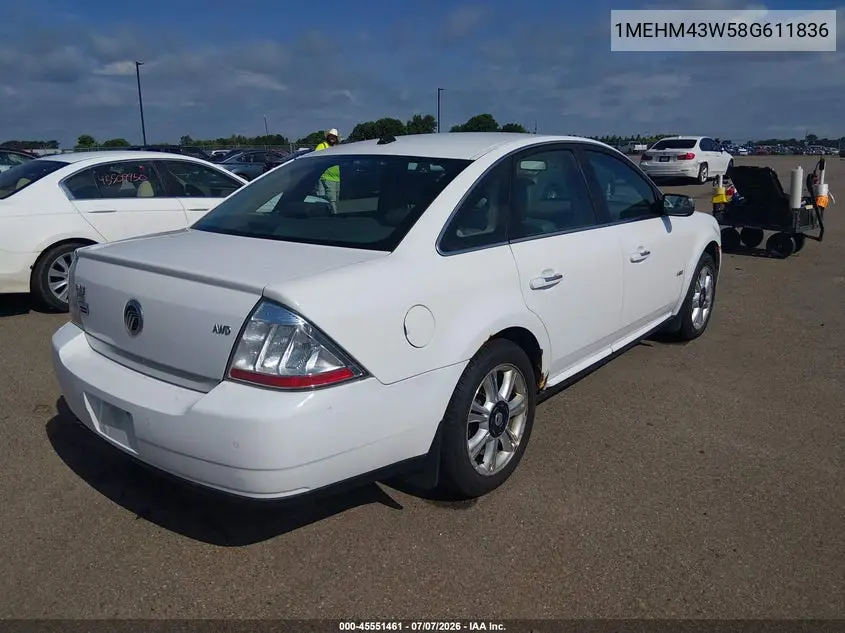 2008 Mercury Sable Premier VIN: 1MEHM43W58G611836 Lot: 45551461