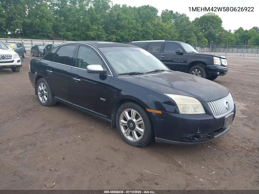 2008 Mercury Sable Premier VIN: 1MEHM42W58G626922 Lot: 45588438