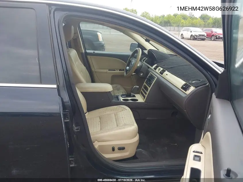 2008 Mercury Sable Premier VIN: 1MEHM42W58G626922 Lot: 45588438