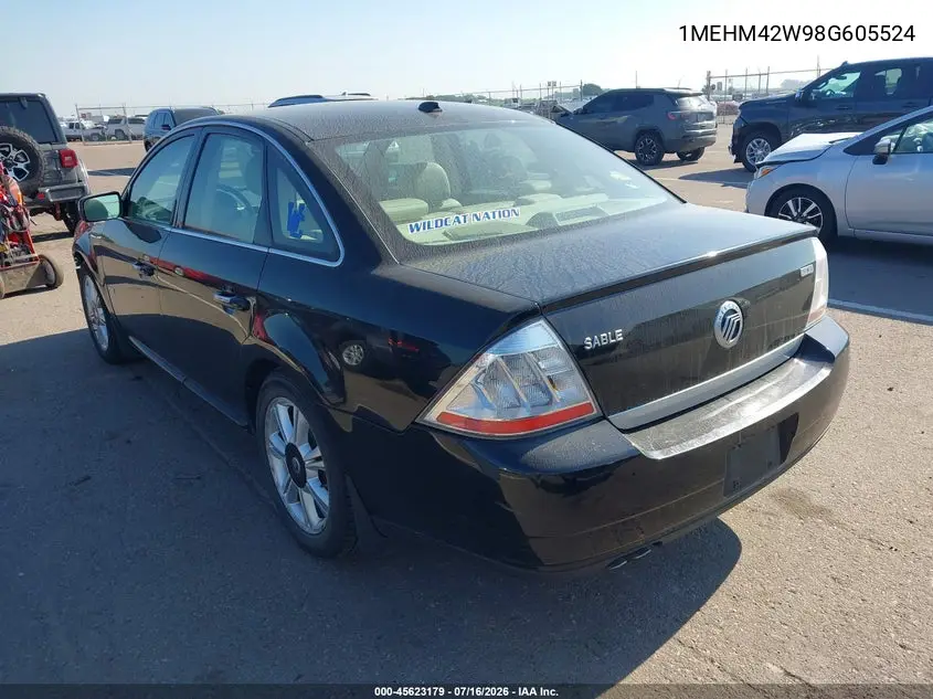 2008 Mercury Sable Premier VIN: 1MEHM42W98G605524 Lot: 45623179