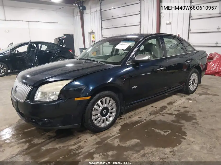 2008 Mercury Sable VIN: 1MEHM40W68G610957 Lot: 45631203