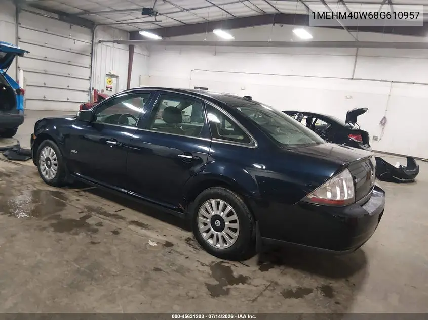 2008 Mercury Sable VIN: 1MEHM40W68G610957 Lot: 45631203