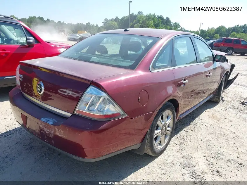2008 Mercury Sable Premier VIN: 1MEHM42W08G622387 Lot: 45641243