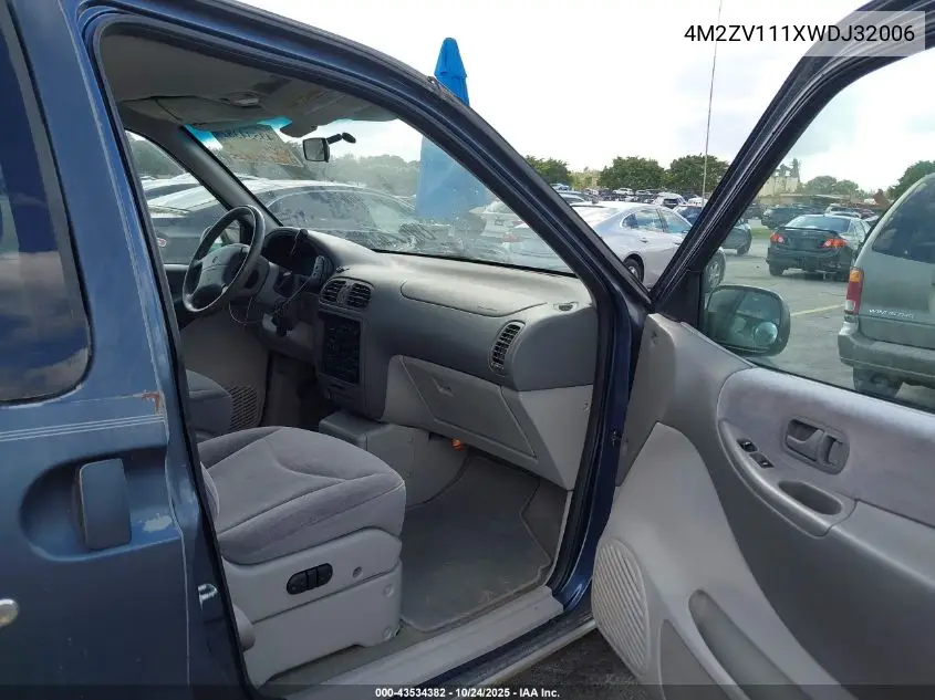1998 Mercury Villager Gs/Ls/Nautica VIN: 4M2ZV111XWDJ32006 Lot: 43534382