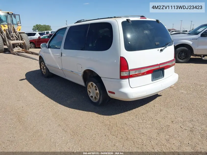 1998 Mercury Villager Gs/Ls/Nautica VIN: 4M2ZV1113WDJ23423 Lot: 44780133