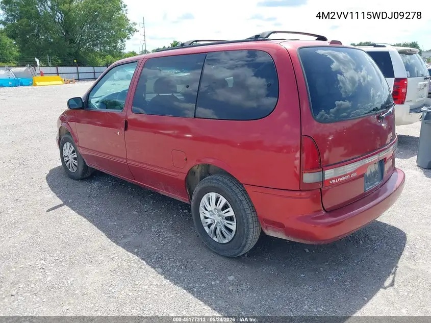1998 Mercury Villager VIN: 4M2ZV1115WDJ09278 Lot: 45177313