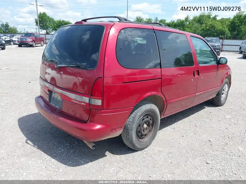 1998 Mercury Villager VIN: 4M2ZV1115WDJ09278 Lot: 45177313