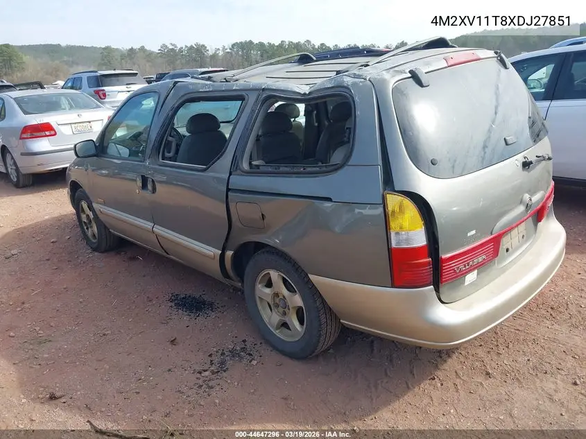 1999 Mercury Villager Estate/Sport VIN: 4M2XV11T8XDJ27851 Lot: 44647296