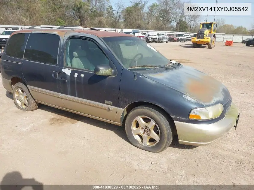 2000 Mercury Villager Estate VIN: 4M2XV14TXYDJ05542 Lot: 41830529
