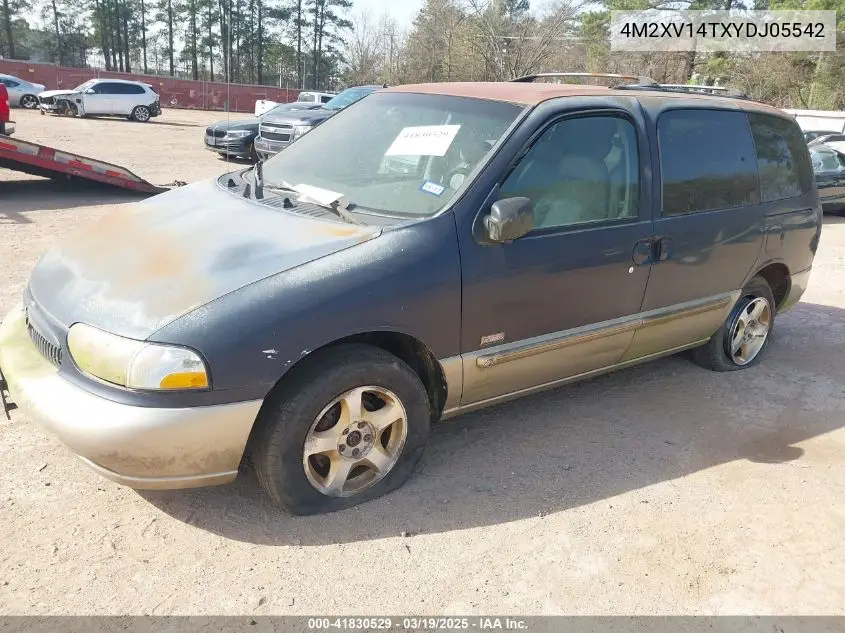 2000 Mercury Villager Estate VIN: 4M2XV14TXYDJ05542 Lot: 41830529